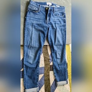 Frame Denim le garcon medium blue size 27 jeans rolled cuff "Islet" mid rise